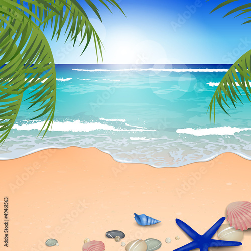 Vector Illustration of an Azure Ocean
