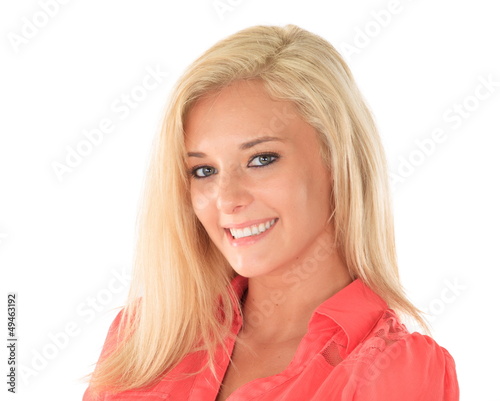 Happy woman with blond hair