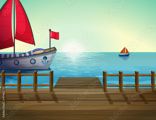 A morning view of the port with ship