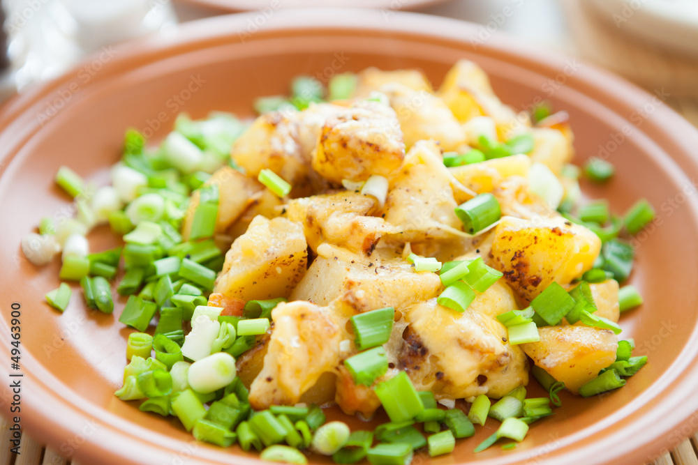 fried potatoes with cheese crust fried potatoes with cheese crust