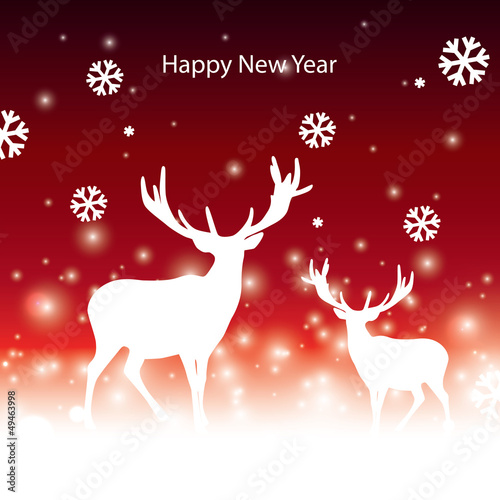abstract vector Christmas banner with reindeer