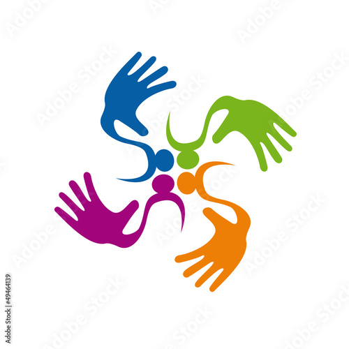 Colorful Teamwork rainbow # Vector