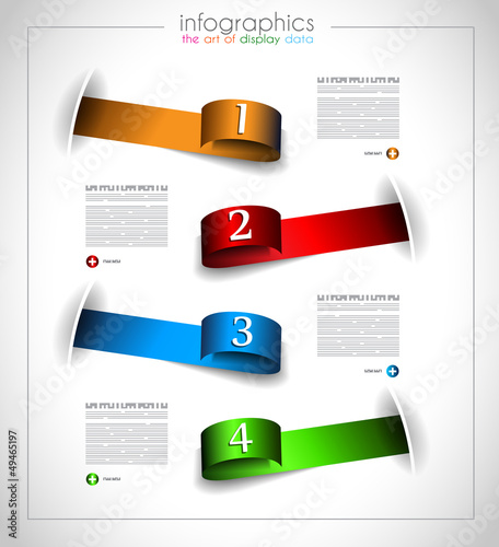 Infographic design template with paper tags