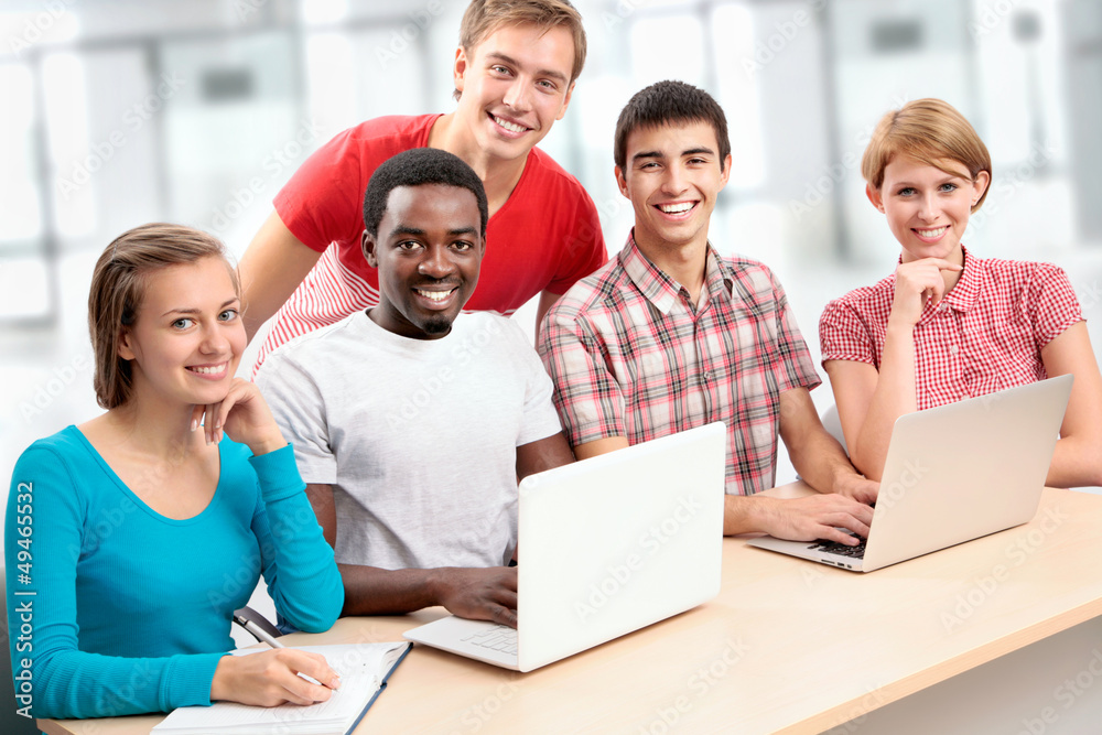 Group of young students