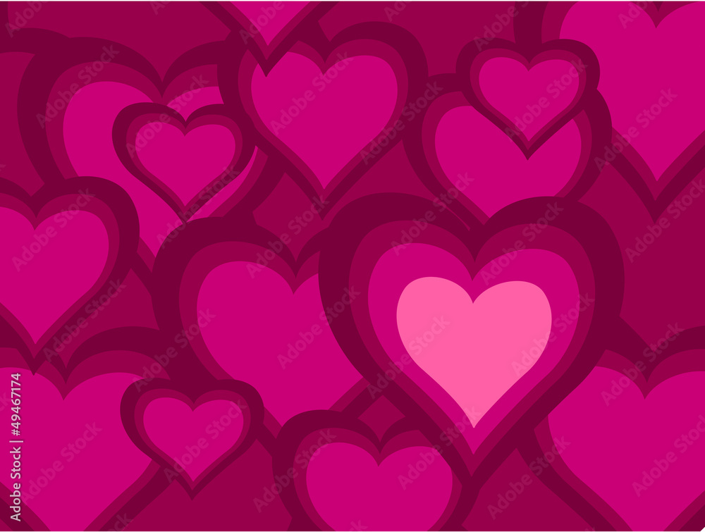 Pink hearts background Valentine illustration
