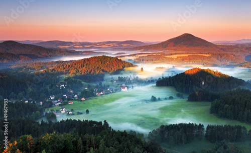 Mountain nature sunset in Czech republic - Saxony