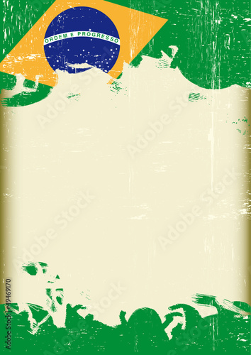 Grunge Brazilian flag