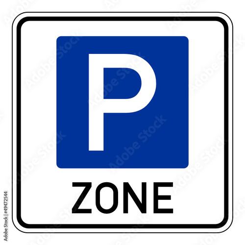 Verkehrszeichen - Beginn einer Parkraumbewirtschaftungszone