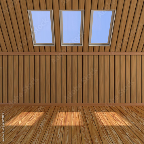 empty wooden room