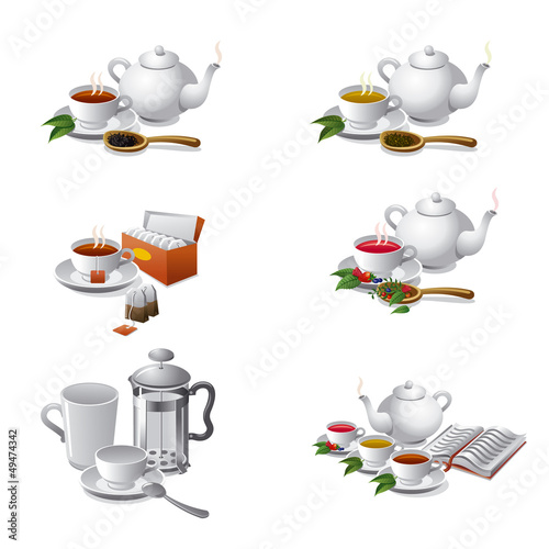 set of tea web icons