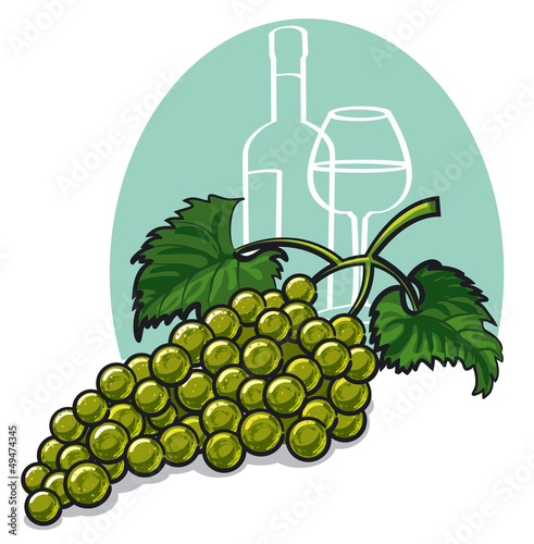 Ripe white grapes