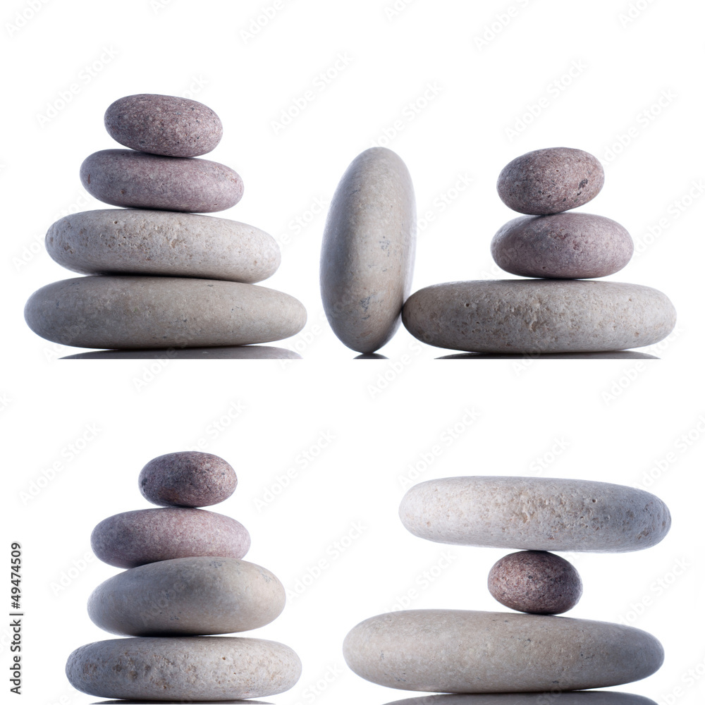 Set fo rocks isolated on white inside studio. Set fo rocks isolated on white inside studio.