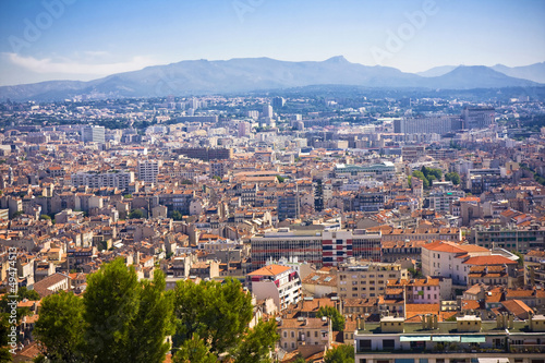 areal view on Marseille from mountian  France