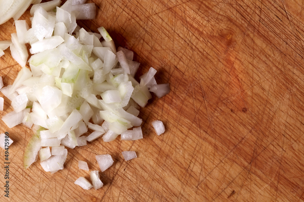 Chopped onions vegetable