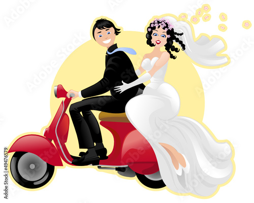 sposi in scooter