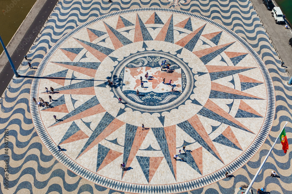 huge world map mosaic in Belem, Lisboa, Portugal