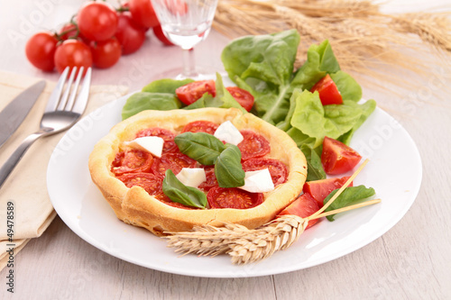 tomato tart and salad