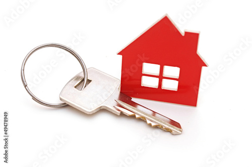 House shaped keychain isolated on white background © vadim yerofeyev