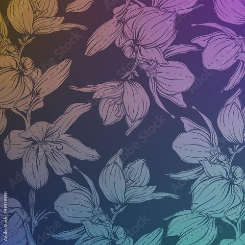 background with hand drawn flowers