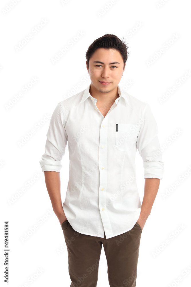 Relaxing with his hands in his pockets Relaxing with his hands in his pockets