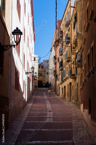 picturesque street of old town of Tarragona, Spain © romantsubin