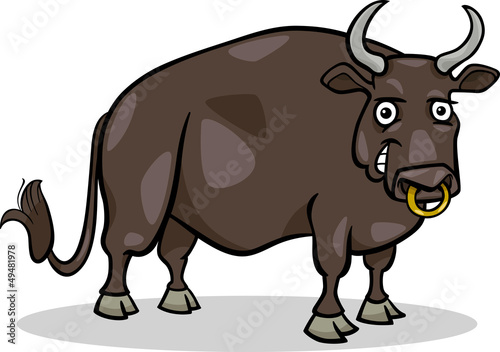 bull farm animal cartoon illustration
