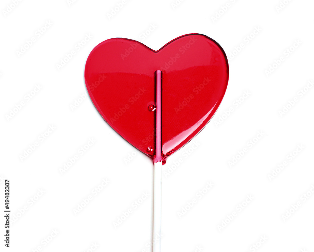 Lollipop with heart-shaped