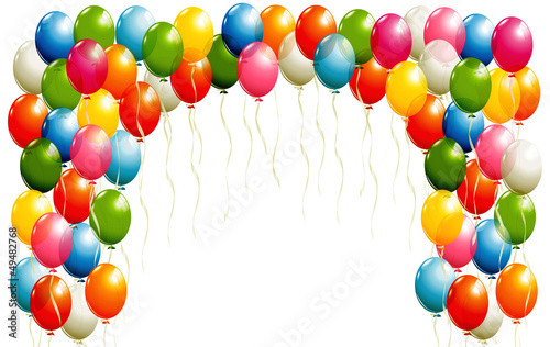 Flying balloons background