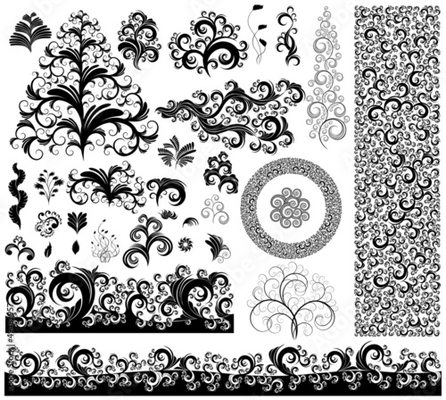 collection of ornamented design elements, eps8 vector