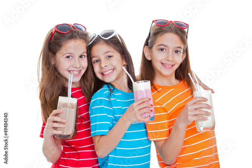 Εκτύπωση καμβά children drinking milk drinks