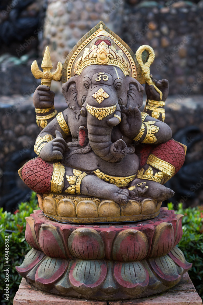 The sculpture of Lord Ganesh Indian god
