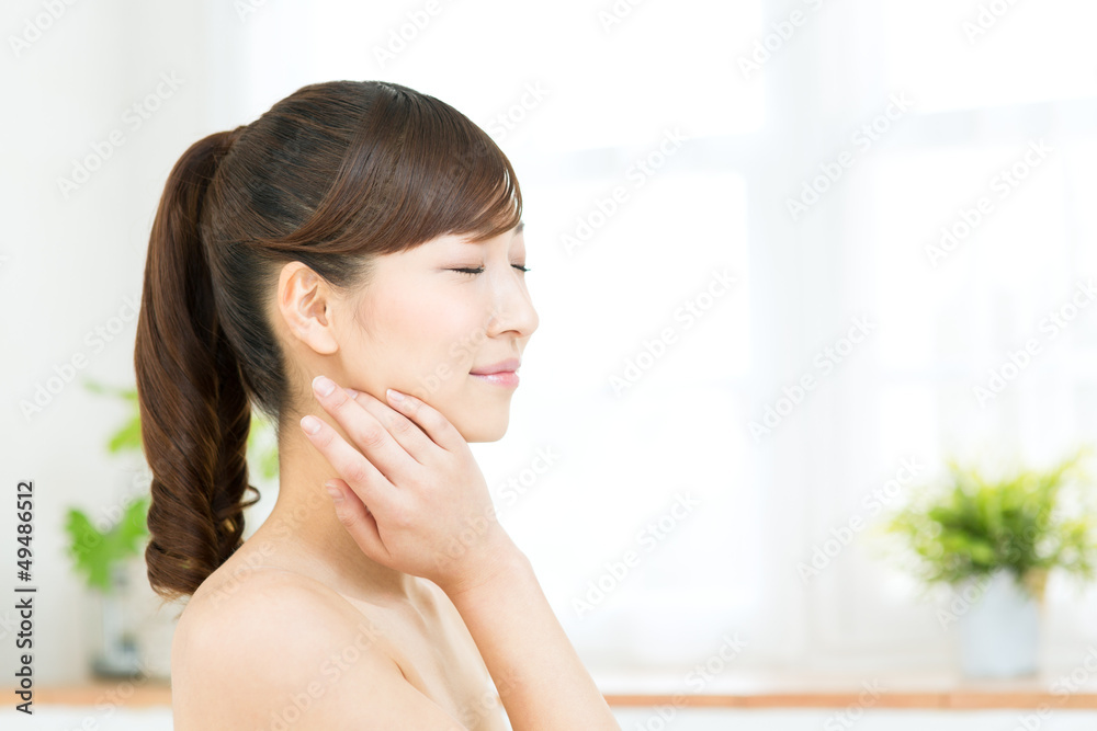 Beautiful asian woman relaxing in the room Beautiful asian woman relaxing in the room