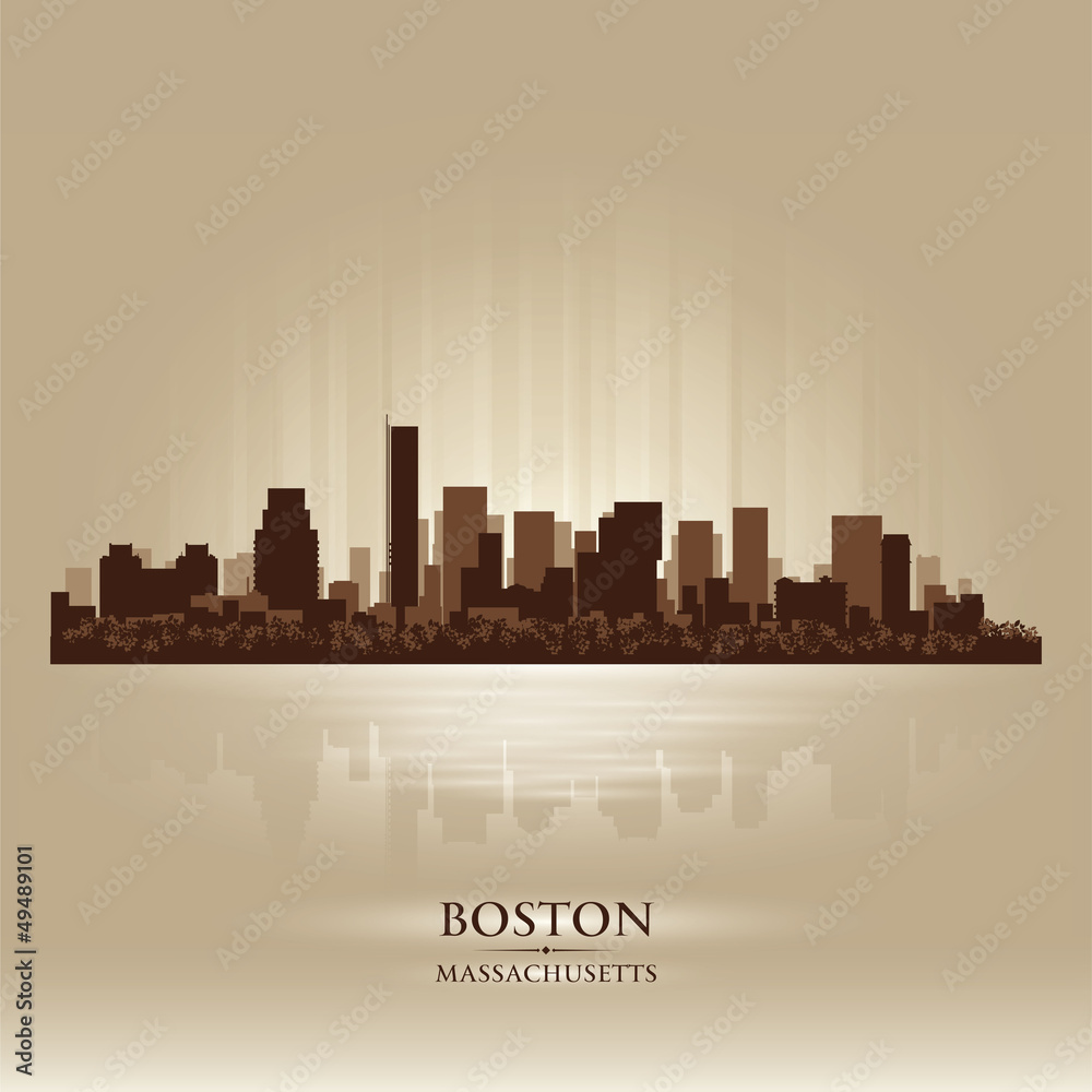 Boston, Massachusetts skyline city silhouette