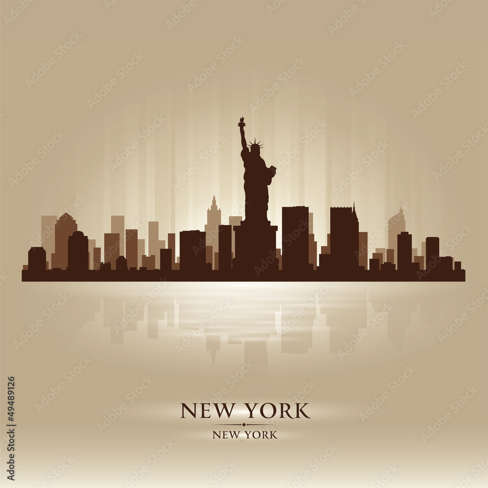Naklejka premium New York skyline city silhouette