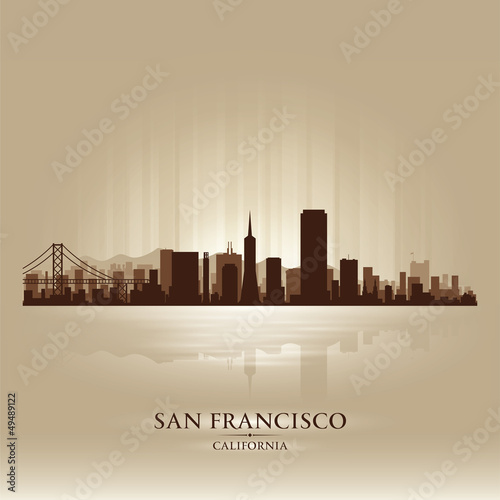 San Francisco, California skyline city silhouette