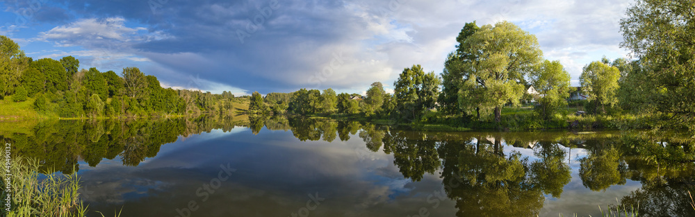 The lake in the village The lake in the village