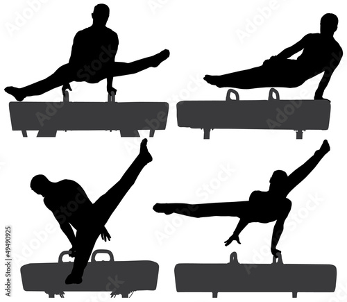 Gymnast on Pommel Horse Silhouette