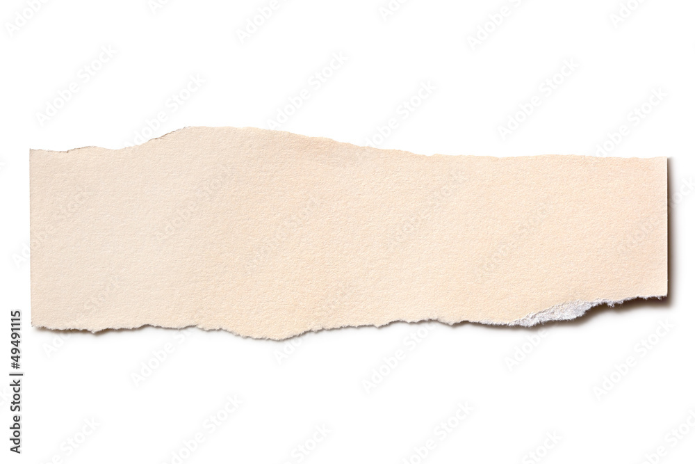 Torn Beige Paper Isolated