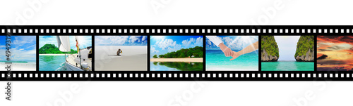 Film strip with beautiful holiday pictures