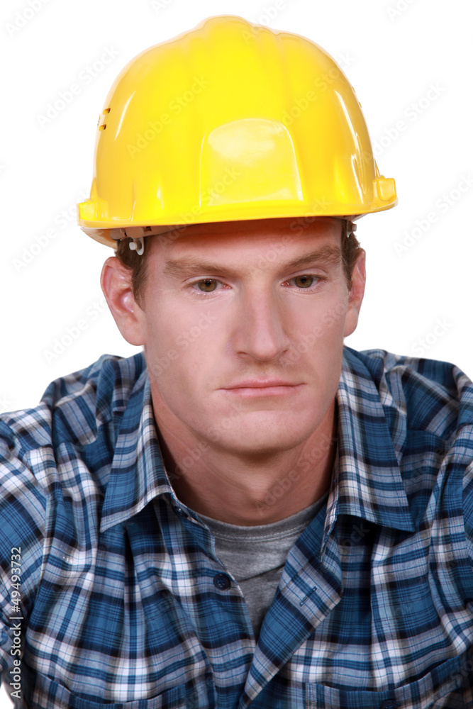 Depressed construction worker