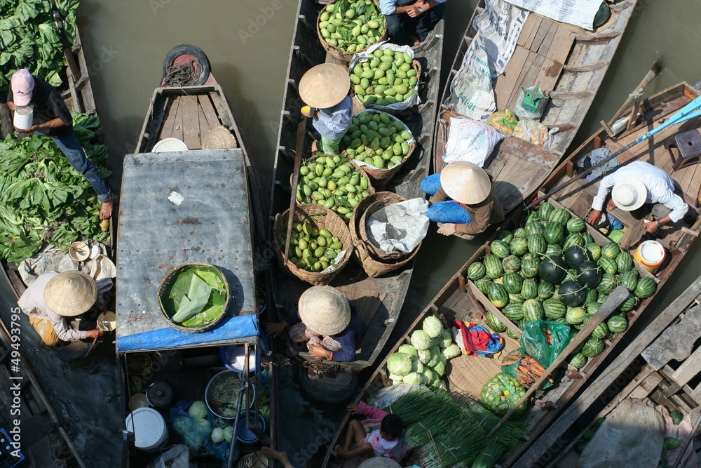 Fotomural Floating fruit and vegetable market