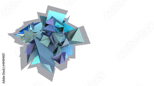 3d abstract blue spiked electric shape with shadow © johnjohnson