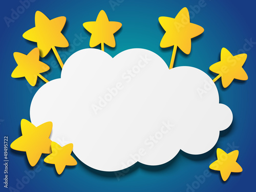 Paper stars with cloud