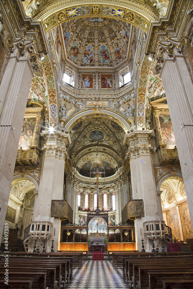 Bergamo - Main nave of cathedral Santa Maria Maggiore