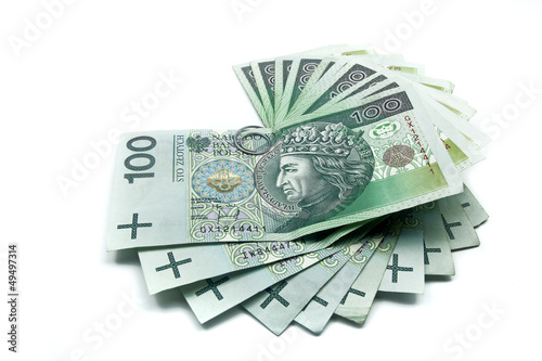 stack of hundreds polish zloty banknotes