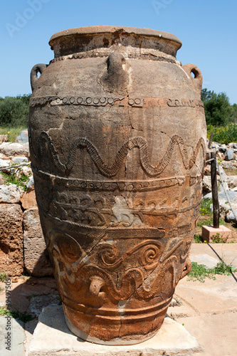 Minoan Pithos, Palace of Malia, archaeological site - Crete photo