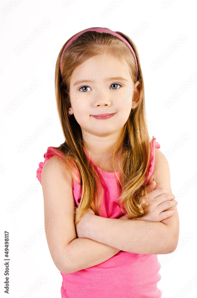 Portrait of cute smiling little girl isolated Portrait of cute smiling little girl isolated