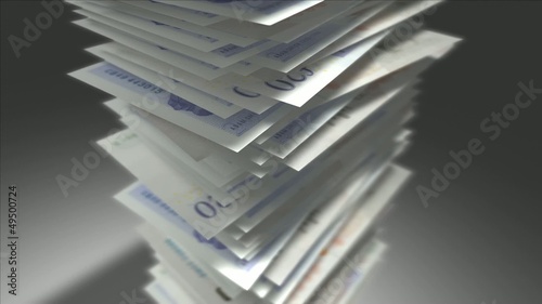 Stack of British Pounds.