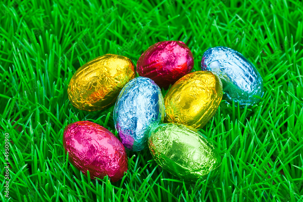bunte Schokoladen-Ostereier bunte Schokoladen-Ostereier