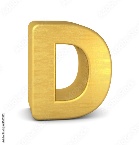 buchstabe letter D gold vertikal